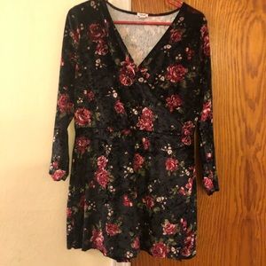 Black Floral romper